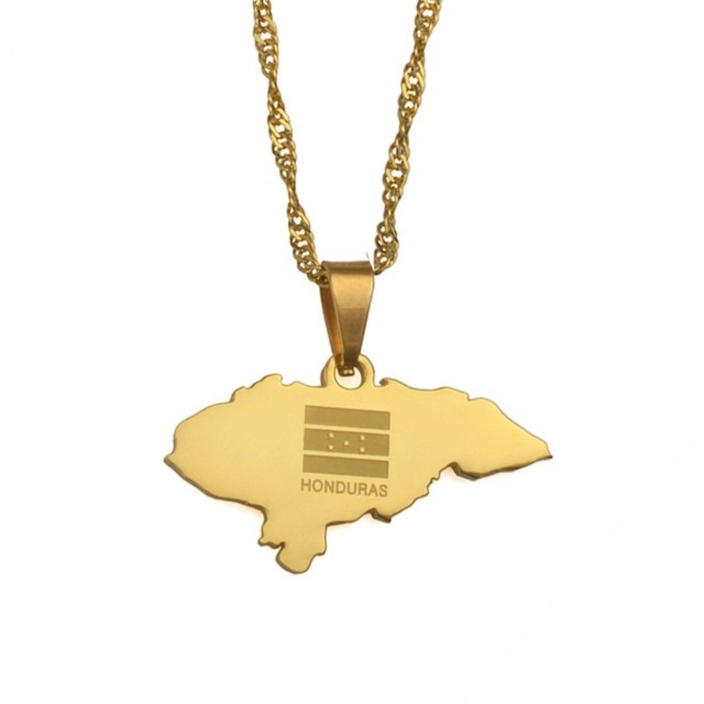 Honduras Map Gold Necklace | The Garifuna Market™